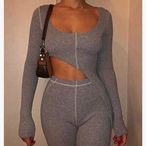Xs/S Gray Asymmetrical Knit pant set